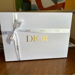 Authentic Empty Dior White Gift Accessory Square Box 9" x 12’ x 4" with paper